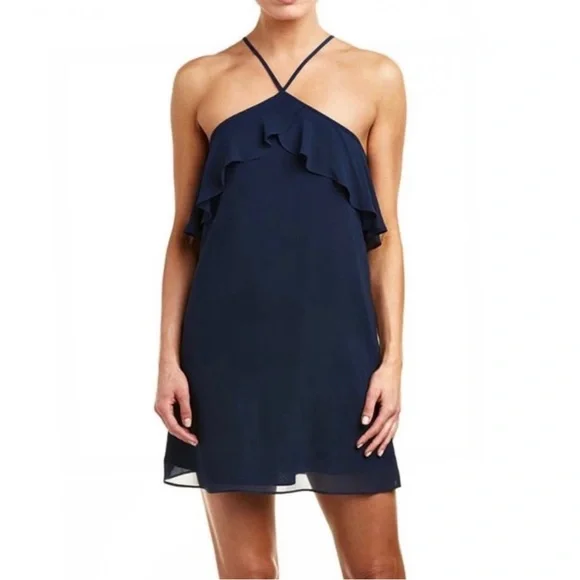 Haute Hippie | Dresses | New Haute Hippie Blue Ruffle Mini Dress | Poshmark